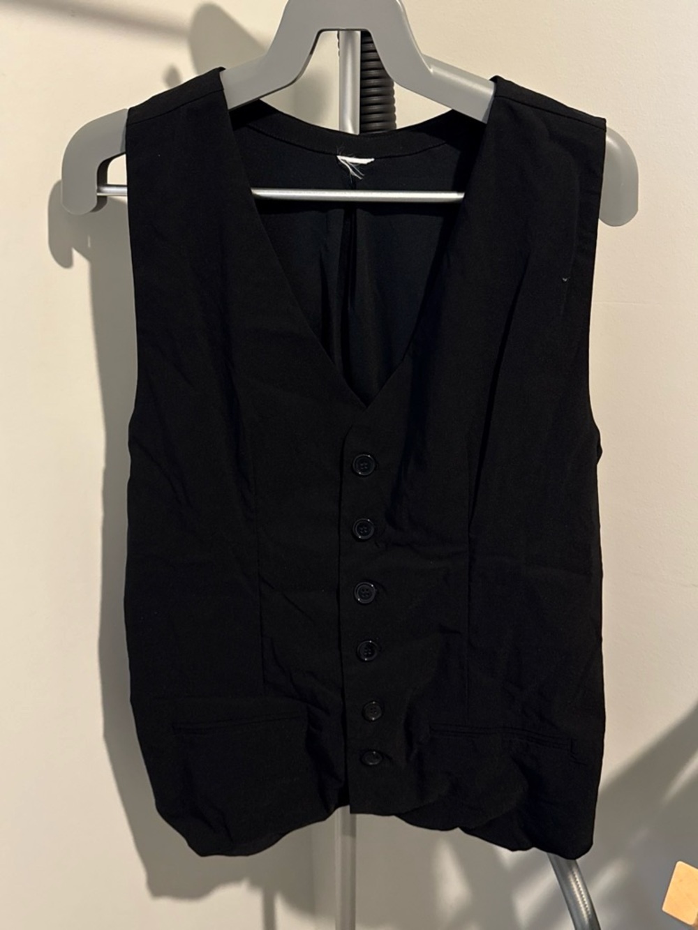 Classic Black Button-Front Women's Vest